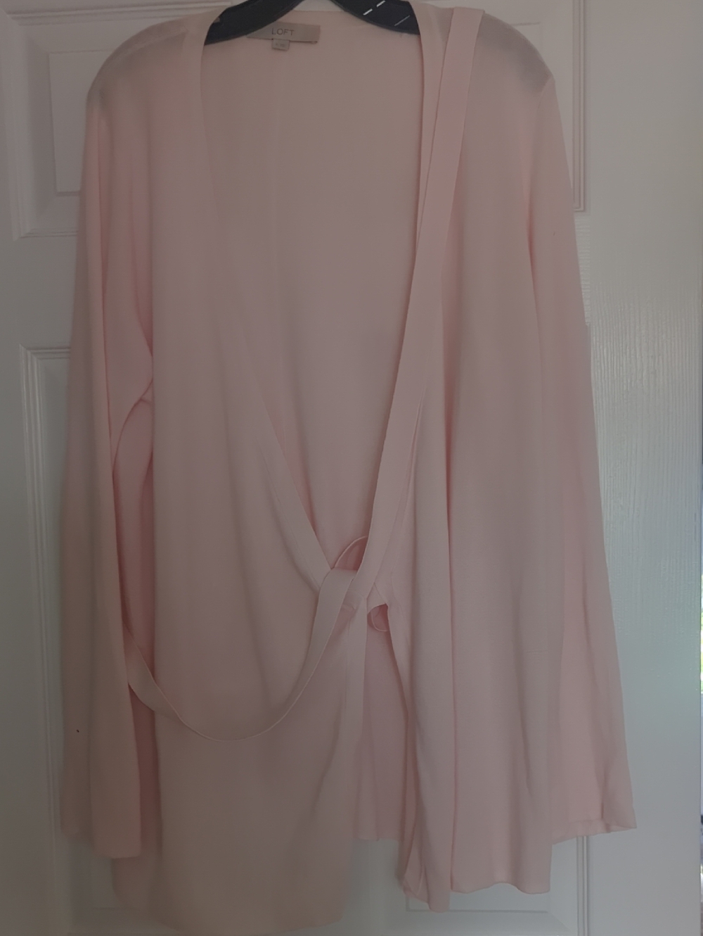 LOFT Lightweight Tie-Front Robe Cardigan - Blush Pink